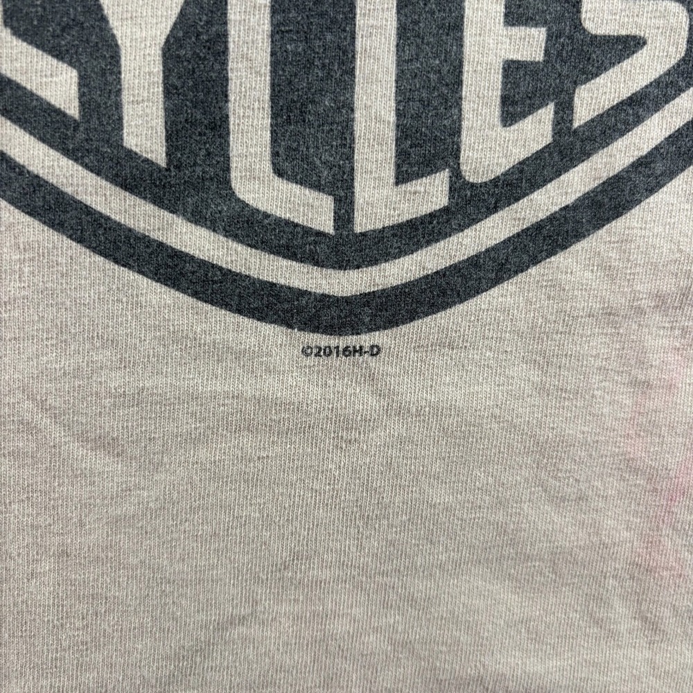 Harley Davidson Long Sleeve T-Shirt Mens Tan Laconia NH Graphic Logo 2016 L - Picture 8 of 10